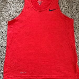 Nike Men's Bright Red Dri-FIT Tank Top